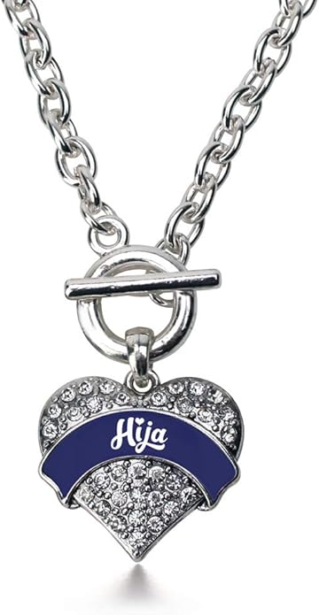 Inspired Silver - Silver Pave Heart Charm 18 Inch Necklace with Cubic Zirconia Jewelry