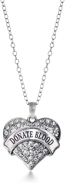 Inspired Silver - Silver Pave Heart Charm 18 Inch Necklace with Cubic Zirconia Jewelry