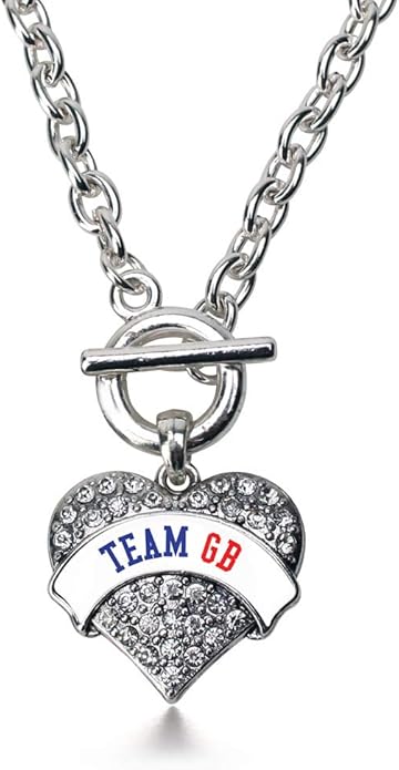 Inspired Silver - Silver Pave Heart Charm 18 Inch Necklace with Cubic Zirconia Jewelry
