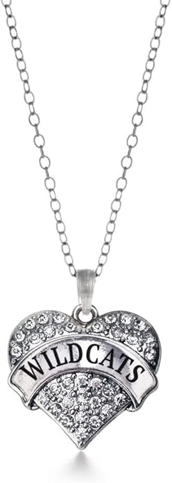 Inspired Silver - Silver Pave Heart Charm 18 Inch Necklace with Cubic Zirconia Jewelry