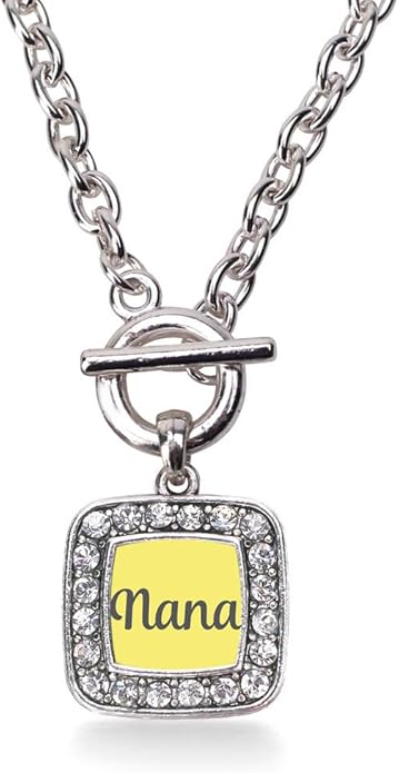 Inspired Silver - Silver Square Charm 18 Inch Necklace with Cubic Zirconia Jewelry