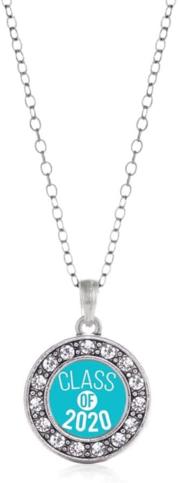 Inspired Silver - Silver Circle Charm 18 Inch Necklace with Cubic Zirconia Jewelry