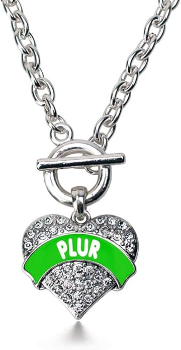 Inspired Silver - Silver Pave Heart Charm 18 Inch Necklace with Cubic Zirconia Jewelry