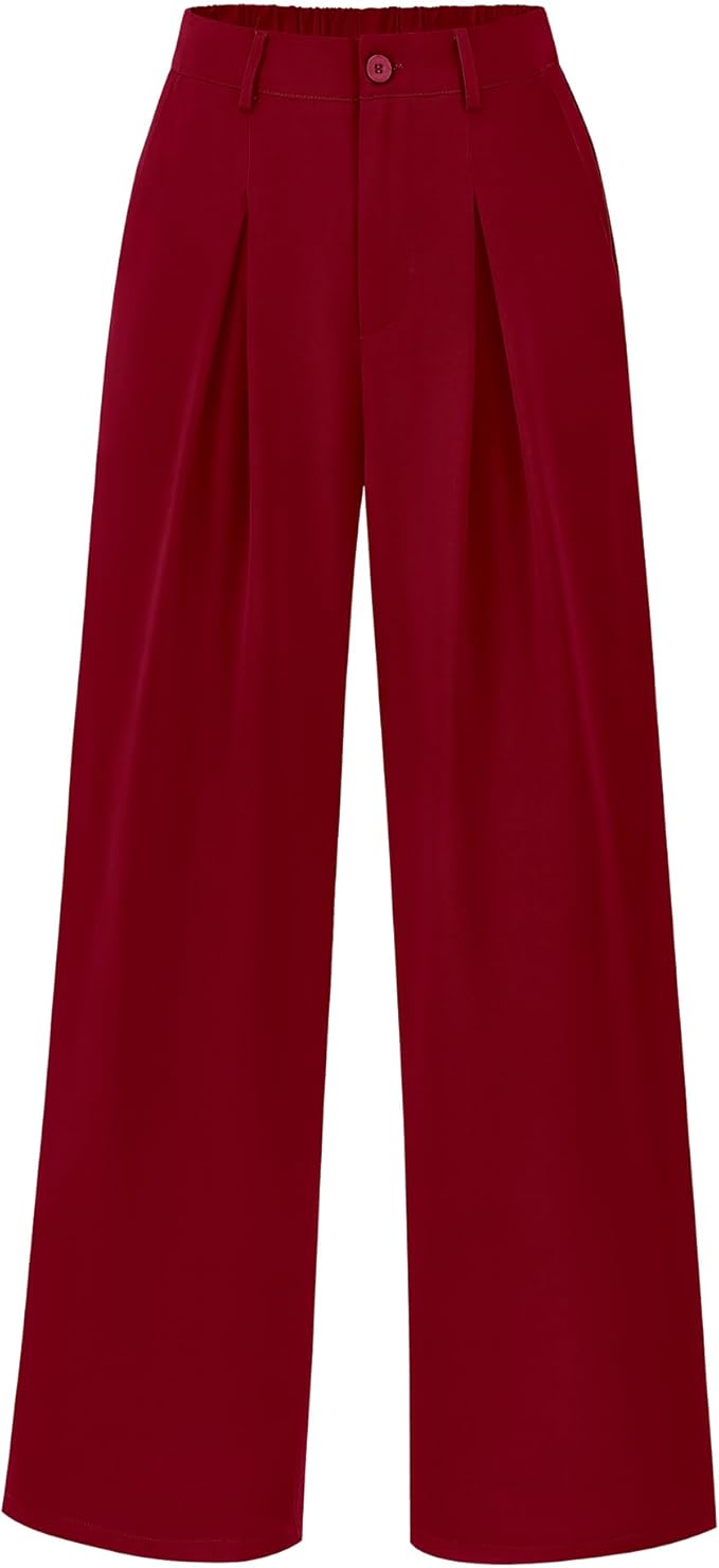 BTFBM Women High Waist Palazzo Pants Spring 2026 Casual Wide Leg Trousers Loose Work Office Business Suit Pant Pockets
