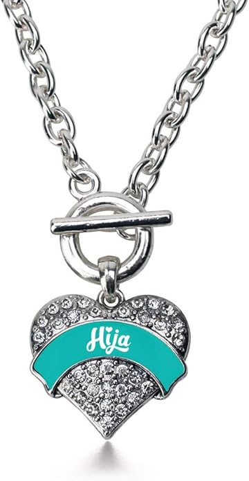 Inspired Silver - Silver Pave Heart Charm 18 Inch Necklace with Cubic Zirconia Jewelry