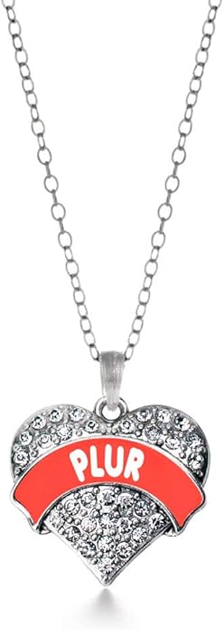 Inspired Silver - Silver Pave Heart Charm 18 Inch Necklace with Cubic Zirconia Jewelry