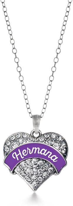 Inspired Silver - Silver Pave Heart Charm 18 Inch Necklace with Cubic Zirconia Jewelry
