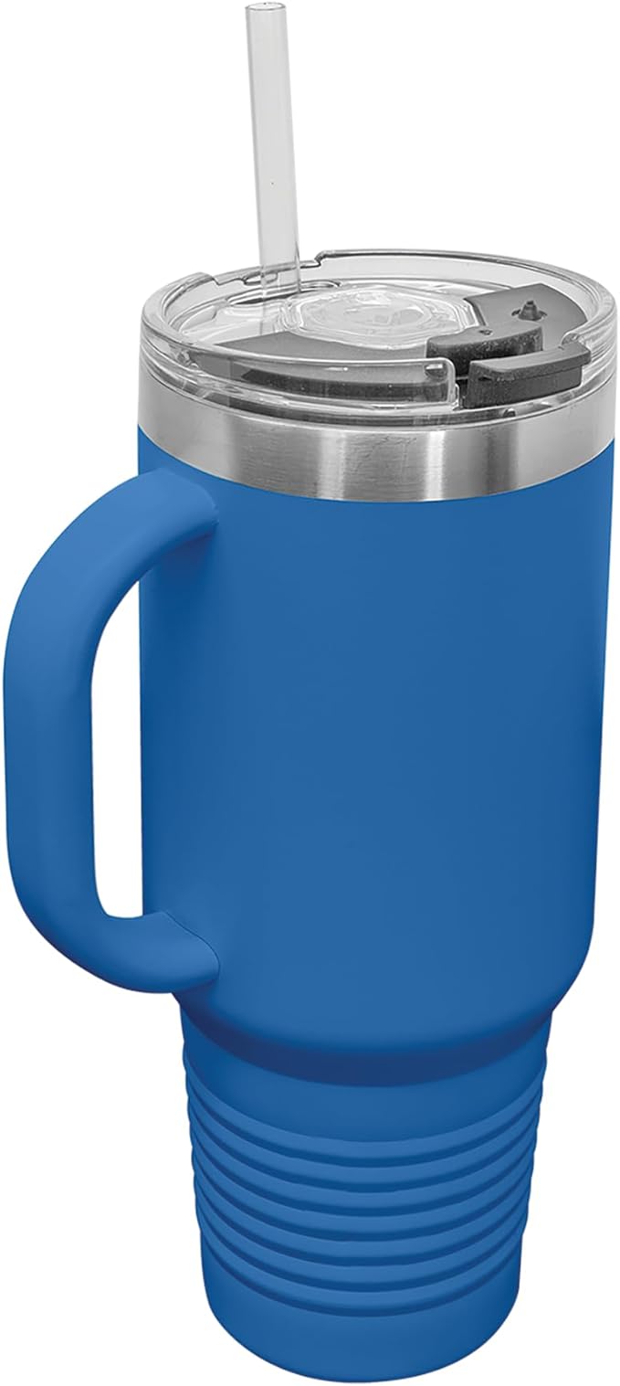 LaserGram 40oz Vacuum Insulated Travel Mug with Handle, CNA Certified Nurse Assistant, Personalized Engraving Included (Dark Blue)