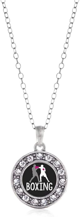 Inspired Silver - Silver Circle Charm 18 Inch Necklace with Cubic Zirconia Jewelry