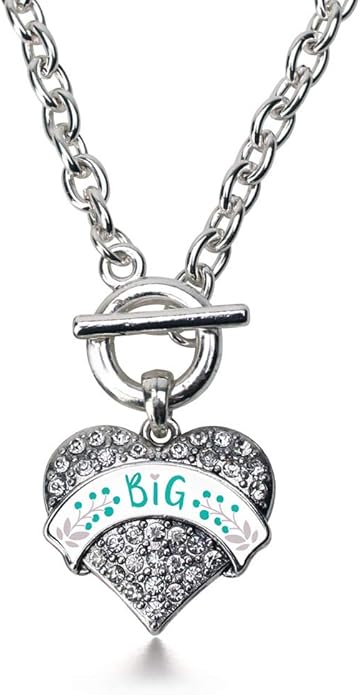 Inspired Silver - Silver Pave Heart Charm 18 Inch Necklace with Cubic Zirconia Jewelry