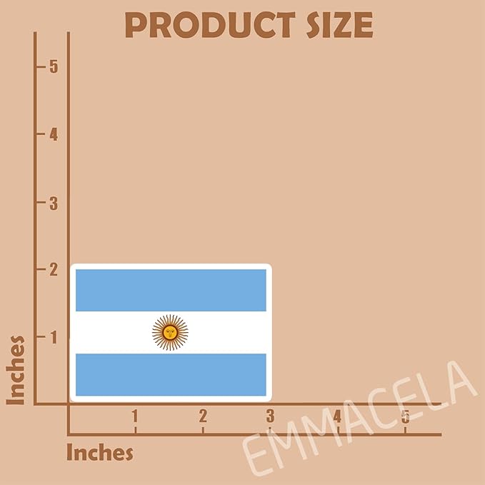 (3PCS) Argentina Flag stickers, Countries Flag Stickers - Waterproof Vinyl Decals For Laptops, Tumblers, Water Bottles, Books, Scrapbooks, Size 3 x 2 Inch