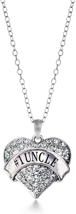 Inspired Silver - Silver Pave Heart Charm 18 Inch Necklace with Cubic Zirconia Jewelry