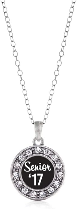 Inspired Silver - Silver Circle Charm 18 Inch Necklace with Cubic Zirconia Jewelry