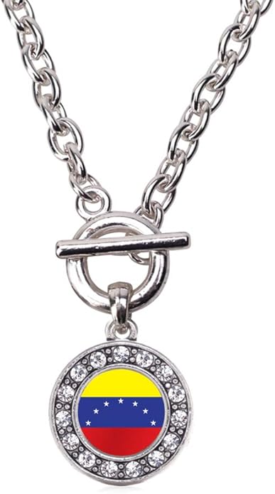 Inspired Silver - Silver Circle Charm 18 Inch Necklace with Cubic Zirconia Jewelry