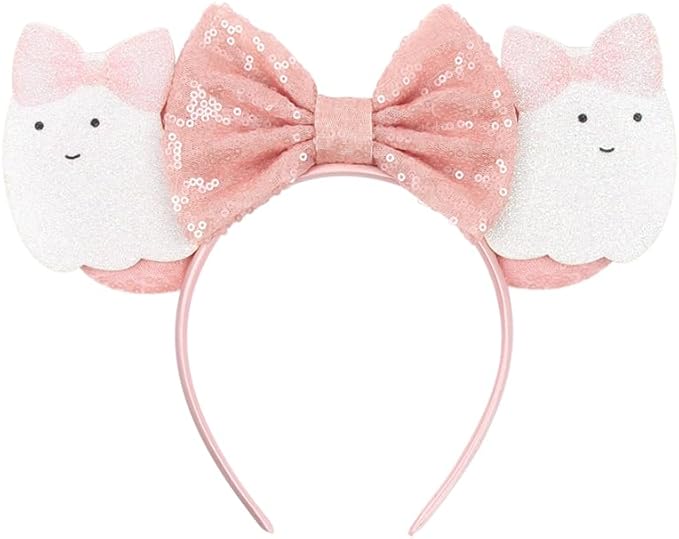 XINGKANG Mouse Ear Sparkling Headband, pink bow, birthday, Balloons, Castle, Firmly Occupying the C Position at the Party