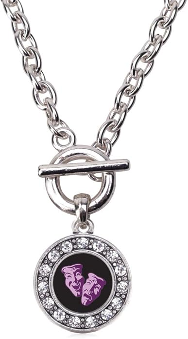 Inspired Silver - Silver Circle Charm 18 Inch Necklace with Cubic Zirconia Jewelry