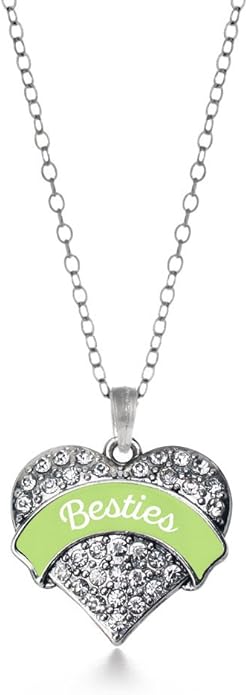 Inspired Silver - Silver Pave Heart Charm 18 Inch Necklace with Cubic Zirconia Jewelry