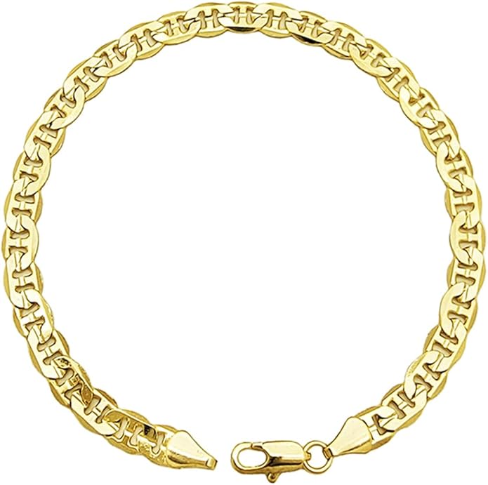 BA UNIQUE FASHION Gold Electroplated Anklet for Women, 9-12 Inch Sizes, Figaro, Cuban, Mariner, Herringbone Design - Made in Korea