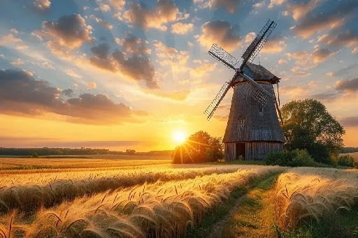 Farm Windmill Puzzles Jigsaw Puzzle 500 Pieces for Adults or Kids Scenic Country Landscape Windmill Puzzle an Educational Game for Elders Children Family and Friends Thick Sturdy
