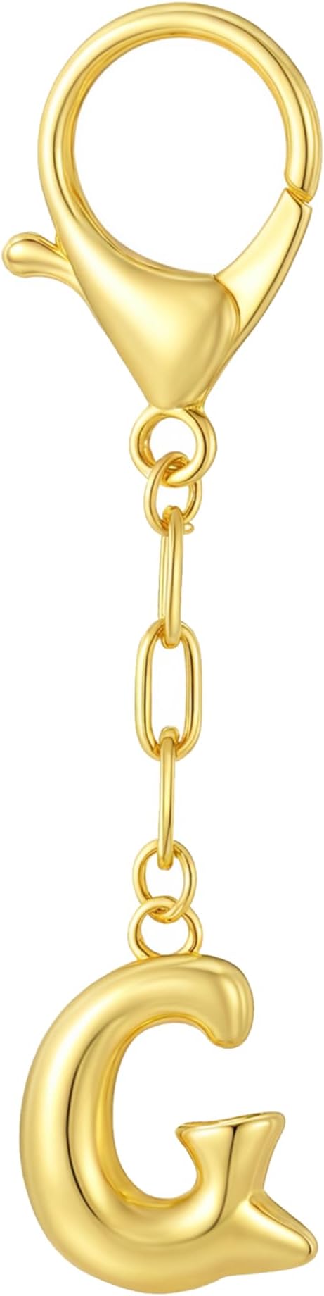 GAOKOXI Gold Bubble Initial Keychain Charm for Women Chunky Bag Purse Charms A-Z Letter Key Chains for Handbag Accessories