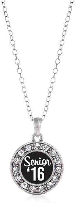 Inspired Silver - Silver Circle Charm 18 Inch Necklace with Cubic Zirconia Jewelry