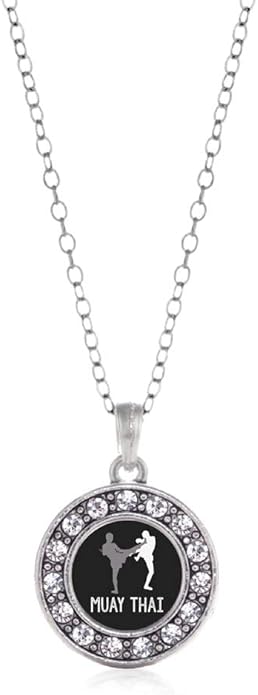 Inspired Silver - Silver Circle Charm 18 Inch Necklace with Cubic Zirconia Jewelry