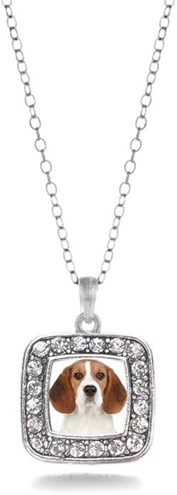 Inspired Silver - Silver Square Charm 18 Inch Necklace with Cubic Zirconia Jewelry