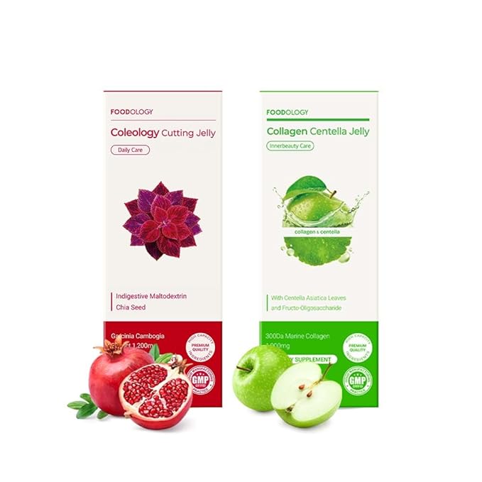 Stick Jelly Duo: Cutting & Collagen Jelly Set, Korean Supplement, Christmas Gifts Stocking Stuffers for Boosting Metabolism and Skin Hydration, Collagen, Centella Asiatica, Garcinia Cambogia Jel