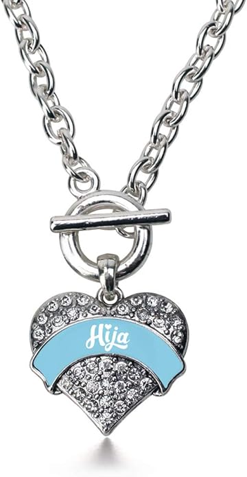 Inspired Silver - Silver Pave Heart Charm 18 Inch Necklace with Cubic Zirconia Jewelry