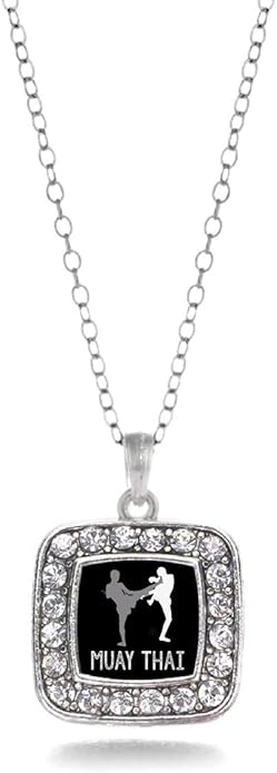 Inspired Silver - Silver Square Charm 18 Inch Necklace with Cubic Zirconia Jewelry