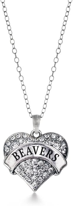 Inspired Silver - Silver Pave Heart Charm 18 Inch Necklace with Cubic Zirconia Jewelry