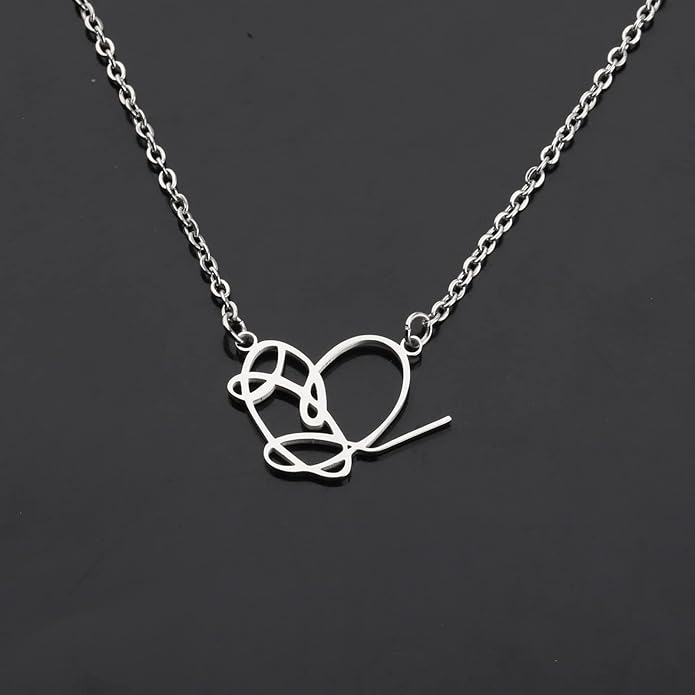 SEIRAA Korean Group Heart Signature Necklace Music Singer Jewelry Gifts For Music Fans