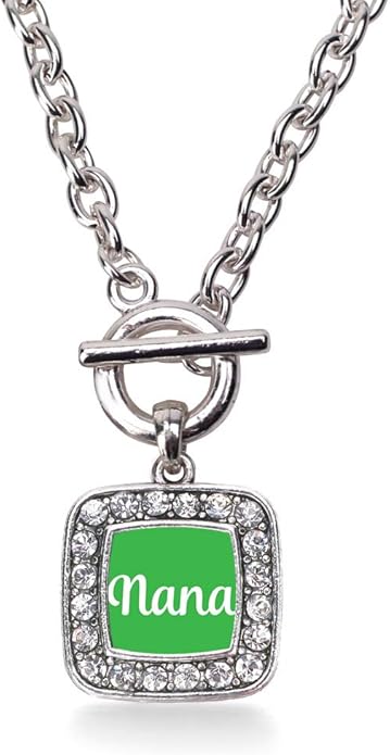 Inspired Silver - Silver Square Charm 18 Inch Necklace with Cubic Zirconia Jewelry