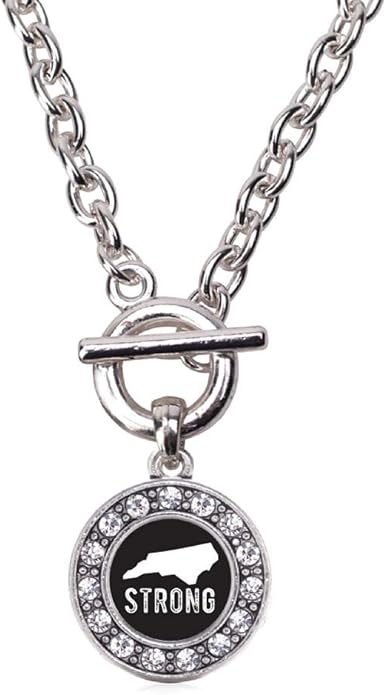 Inspired Silver - Silver Circle Charm 18 Inch Necklace with Cubic Zirconia Jewelry