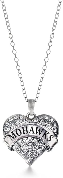 Inspired Silver - Silver Pave Heart Charm 18 Inch Necklace with Cubic Zirconia Jewelry
