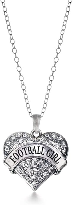 Inspired Silver - Silver Pave Heart Charm 18 Inch Necklace with Cubic Zirconia Jewelry