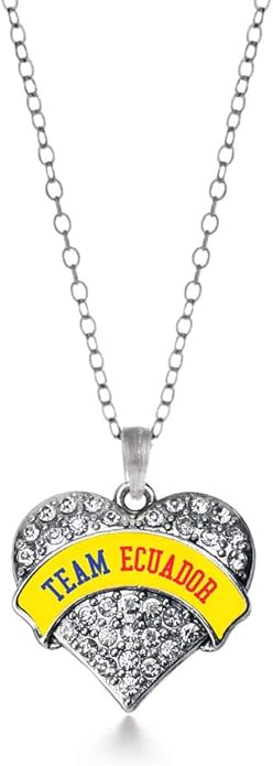 Inspired Silver - Silver Pave Heart Charm 18 Inch Necklace with Cubic Zirconia Jewelry