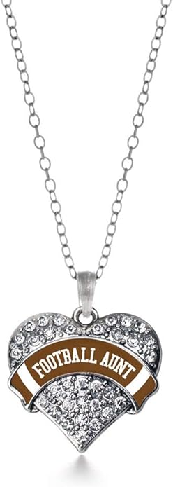 Inspired Silver - Silver Pave Heart Charm 18 Inch Necklace with Cubic Zirconia Jewelry
