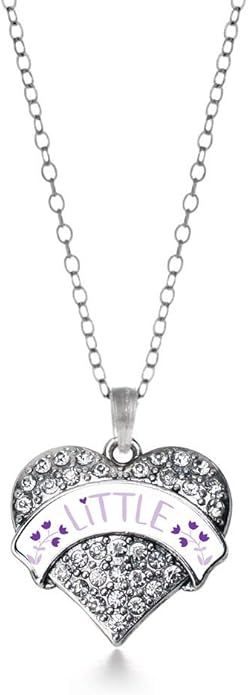 Inspired Silver - Silver Pave Heart Charm 18 Inch Necklace with Cubic Zirconia Jewelry