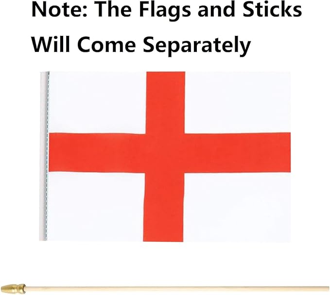 GSYLPFT 12 Pack England Flags on Sticks English Small Mini Hand Held Flags for Office Classroom Holiday Party Decorations