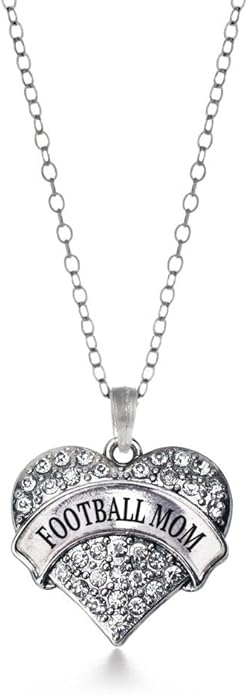 Inspired Silver - Silver Pave Heart Charm 18 Inch Necklace with Cubic Zirconia Jewelry