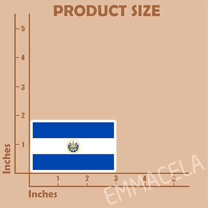(3PCS) El Salvador Flag stickers, Countries Flag Stickers - Waterproof Vinyl Decals For Laptops, Tumblers, Water Bottles, Books, Scrapbooks, Size 3 x 1.8 Inch