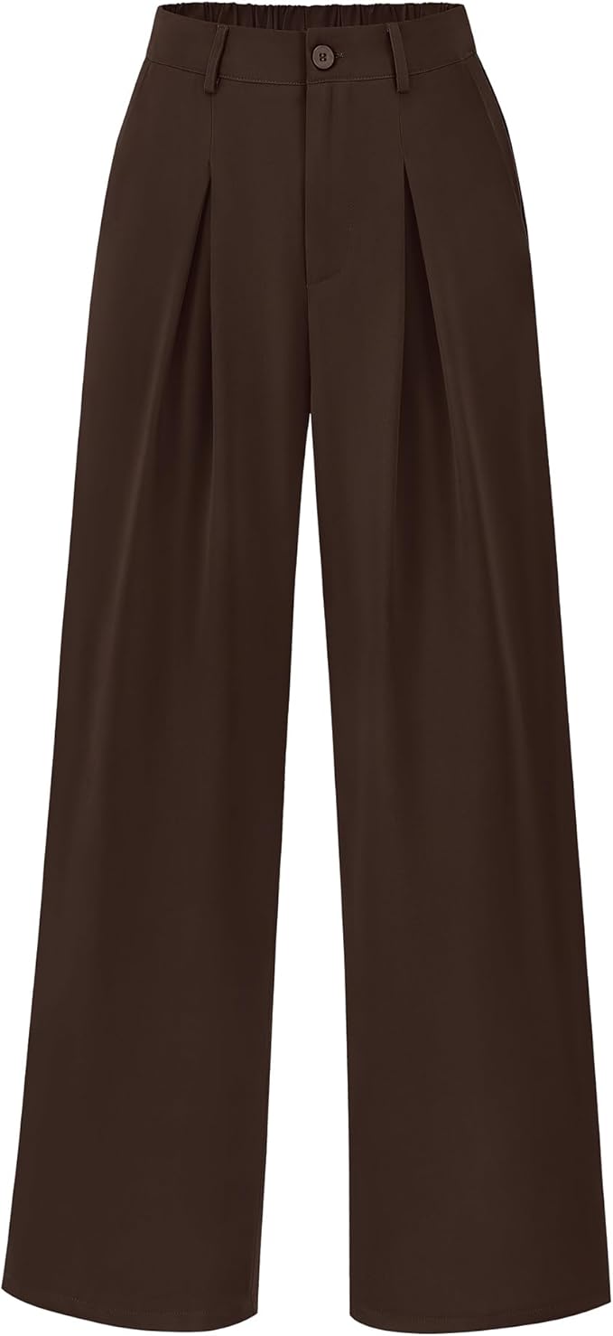 BTFBM Women High Waist Palazzo Pants Spring 2026 Casual Wide Leg Trousers Loose Work Office Business Suit Pant Pockets