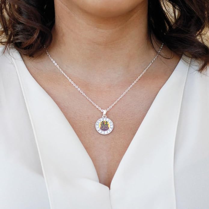 Inspired Silver - Silver Circle Charm 18 Inch Necklace with Cubic Zirconia Jewelry