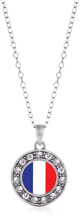 Inspired Silver - Silver Circle Charm 18 Inch Necklace with Cubic Zirconia Jewelry