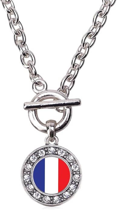 Inspired Silver - Silver Circle Charm 18 Inch Necklace with Cubic Zirconia Jewelry