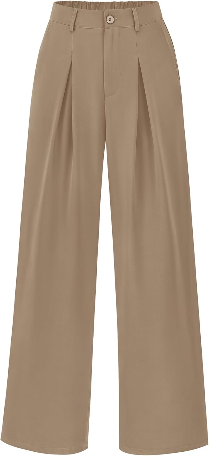 BTFBM Women High Waist Palazzo Pants Spring 2026 Casual Wide Leg Trousers Loose Work Office Business Suit Pant Pockets