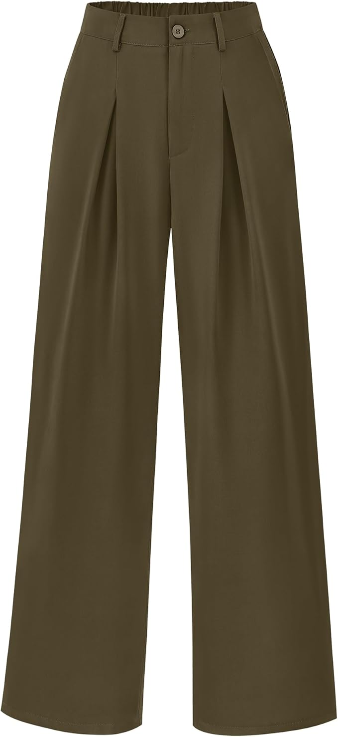 BTFBM Women High Waist Palazzo Pants Spring 2026 Casual Wide Leg Trousers Loose Work Office Business Suit Pant Pockets