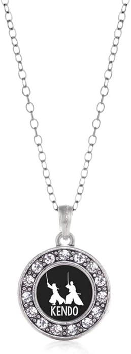 Inspired Silver - Silver Circle Charm 18 Inch Necklace with Cubic Zirconia Jewelry
