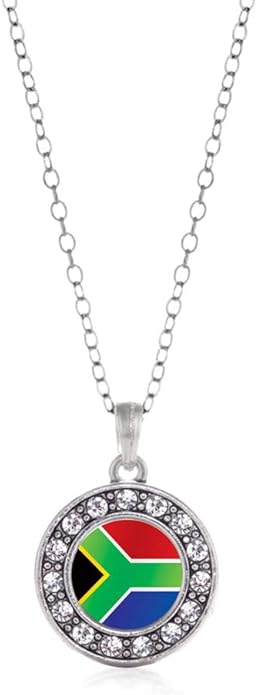 Inspired Silver - Silver Circle Charm 18 Inch Necklace with Cubic Zirconia Jewelry